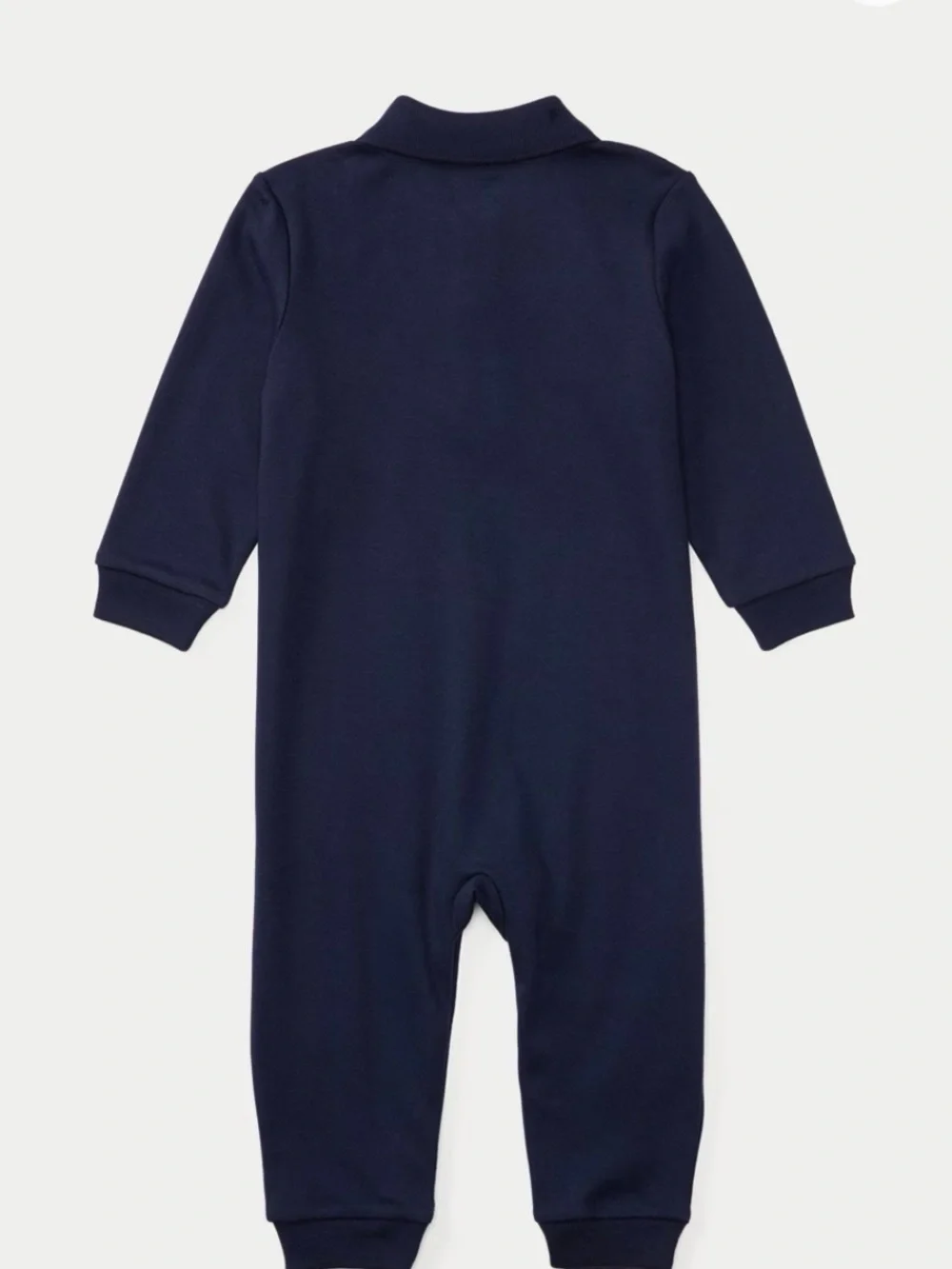 Polo by Ralph Lauren Navy Polo Romper with Multicolor Pony Embroidery - 9 months